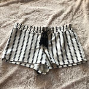 Black and White Striped Shorts